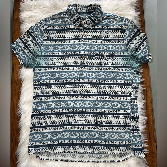 J. Crew Other - J Crew Men’s Short Sleeve Quarter Button Baltic Blue Size Large